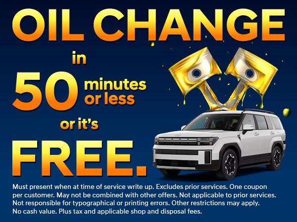 Oil change in 50 minutes or less or it's free.